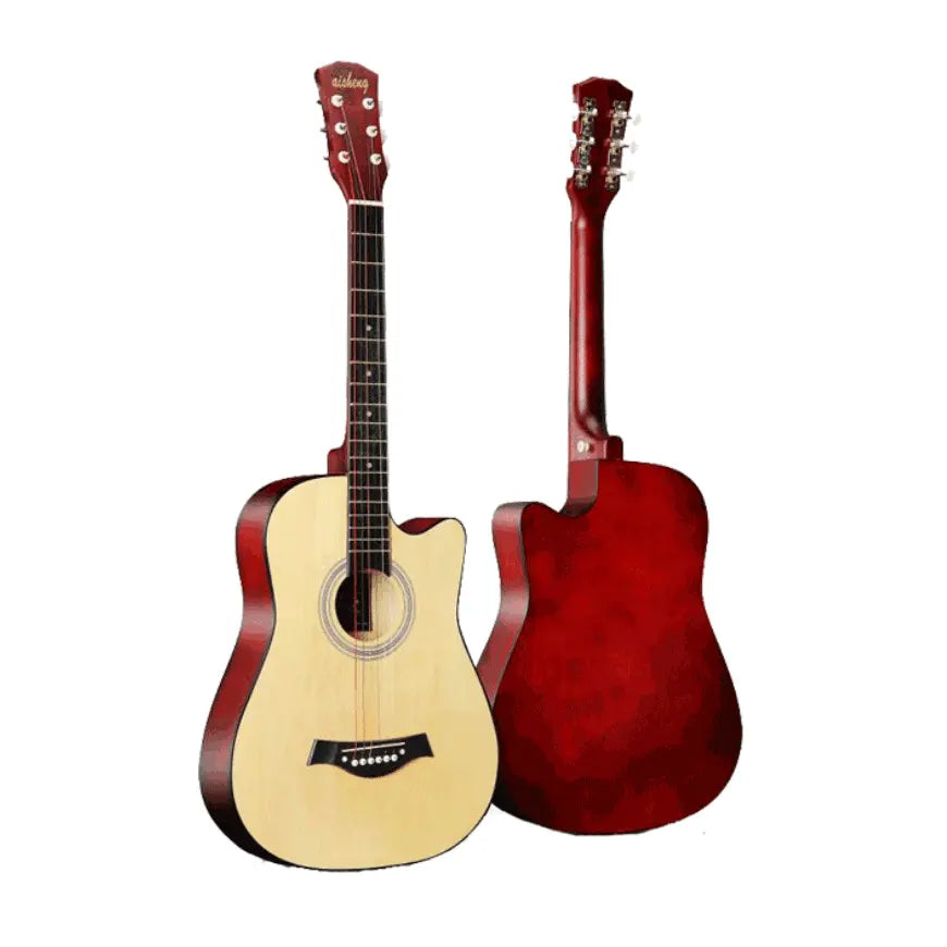 Acoustic Guitar 38" for Beginners - Metal Tuning Keys & Bridge Pins
