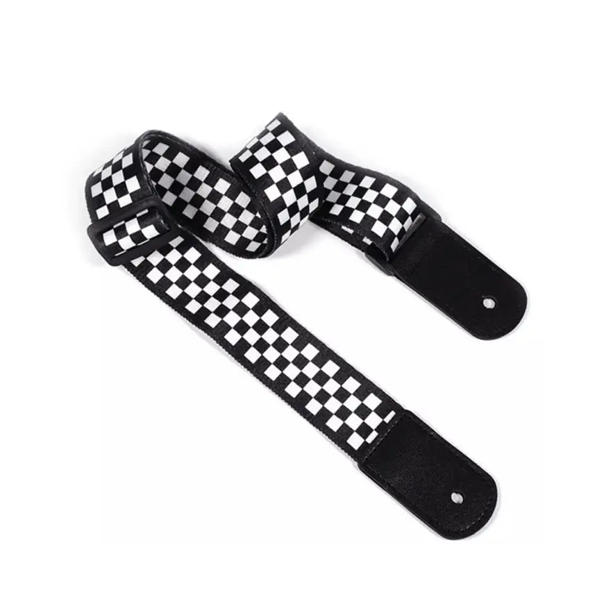 Adjustable Guitar Shoulder Strap Boxed Design – Black & White