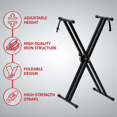 Keyboard Stand Double X Folding - Piano Stand Foldable Double X