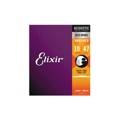 Elixir Acoustic Guitar Strings – Extra Light - 10/47 Nanoweb