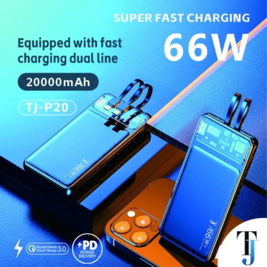 20000 mAh Fast Charging Power Bank - White