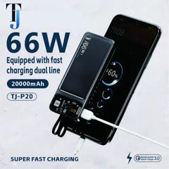20000 mAh Fast Charging Power Bank - Black